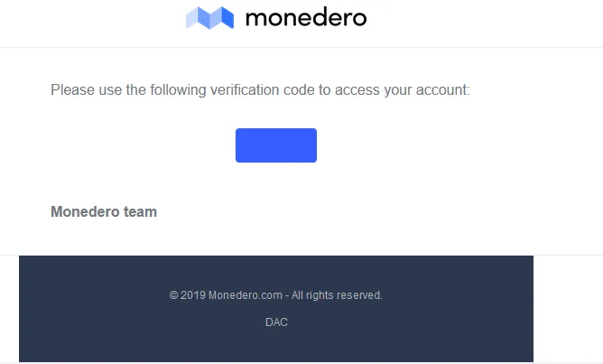 Código de verificación de Monedero