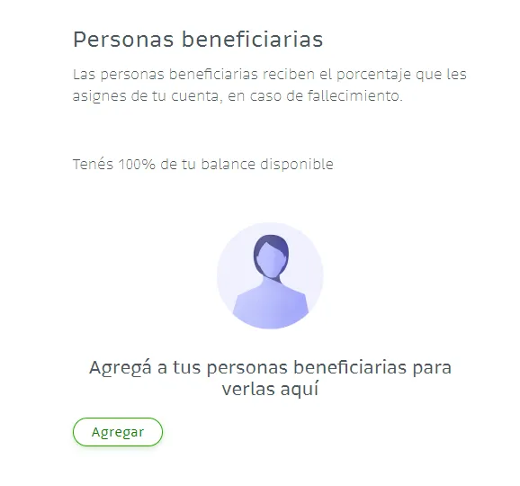 Funcionalidad de "Personas beneficiarias" en Bitso