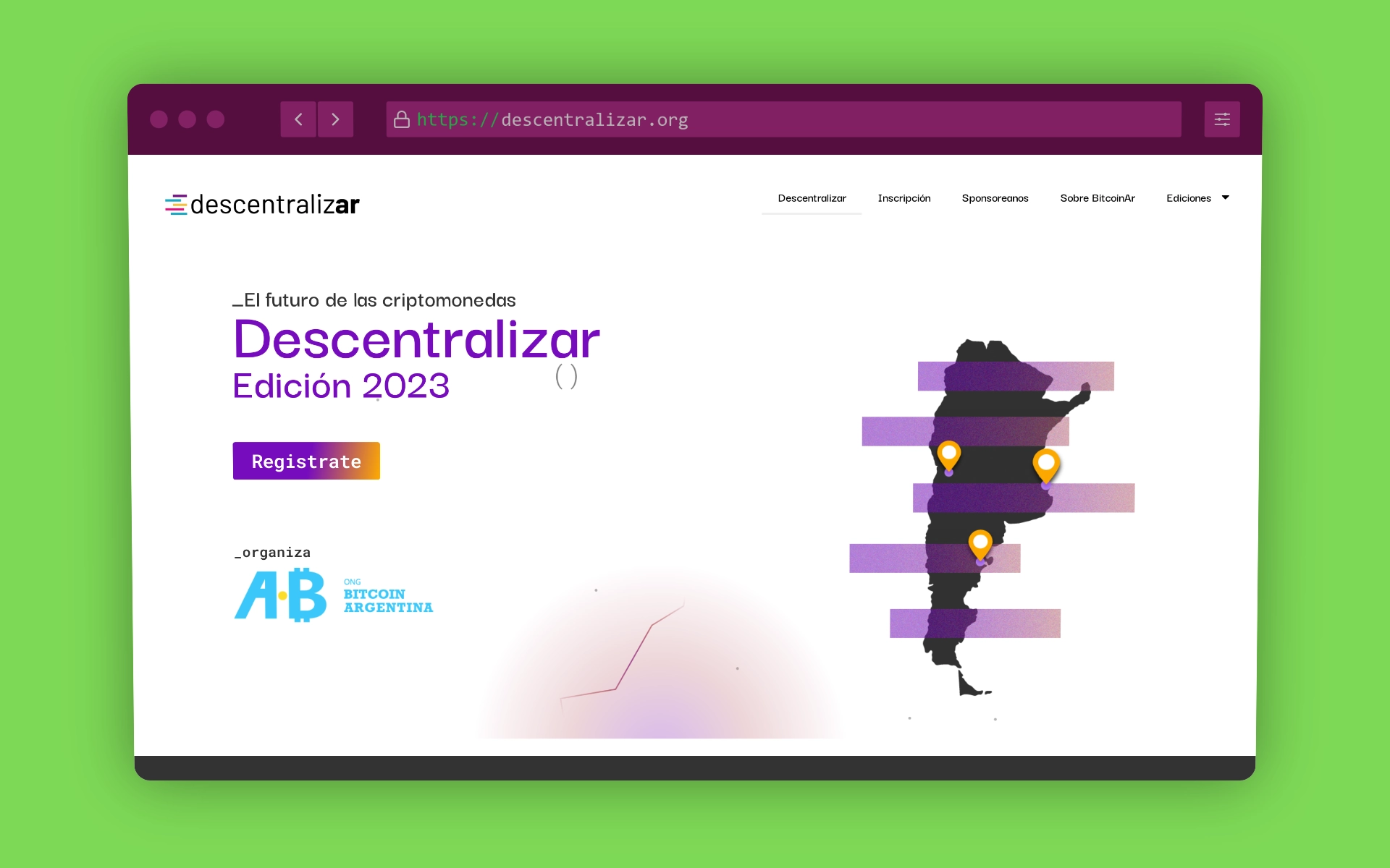 Sitio web oficial de la conferencia Descentralizar, Argentina.
