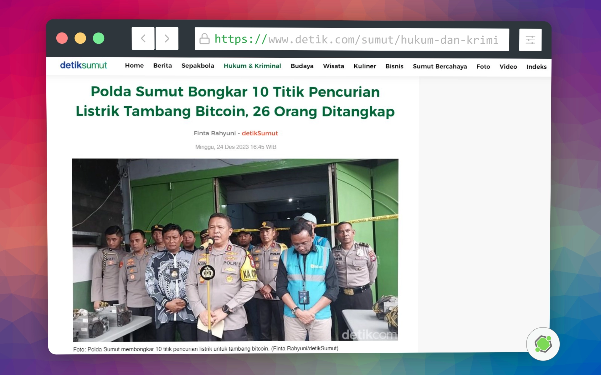 Minería ilegal de Bitcoin en Indonesia. 