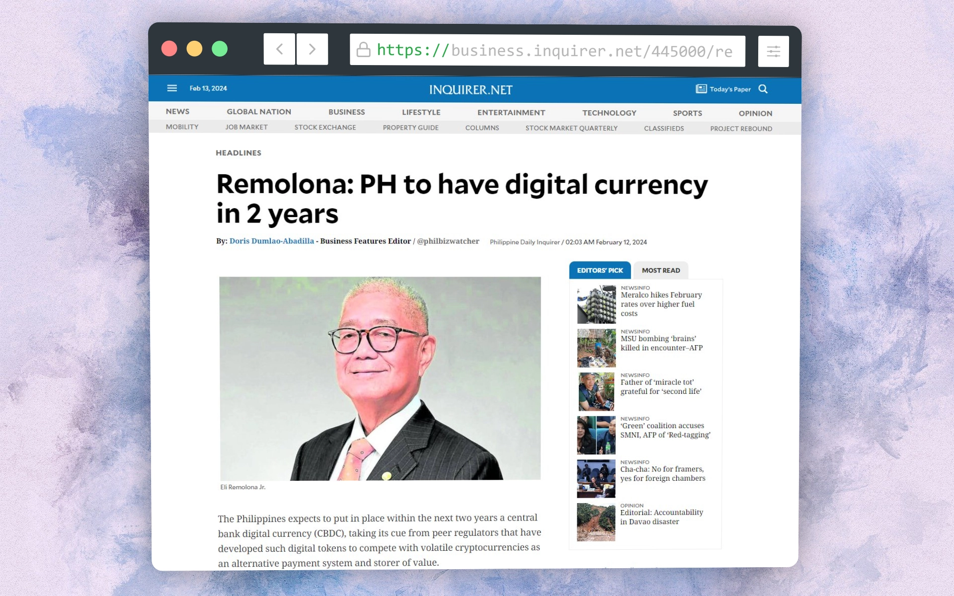 .inquirer.net informa cómo Filipinas planea transformar su economía digital con una CBDC